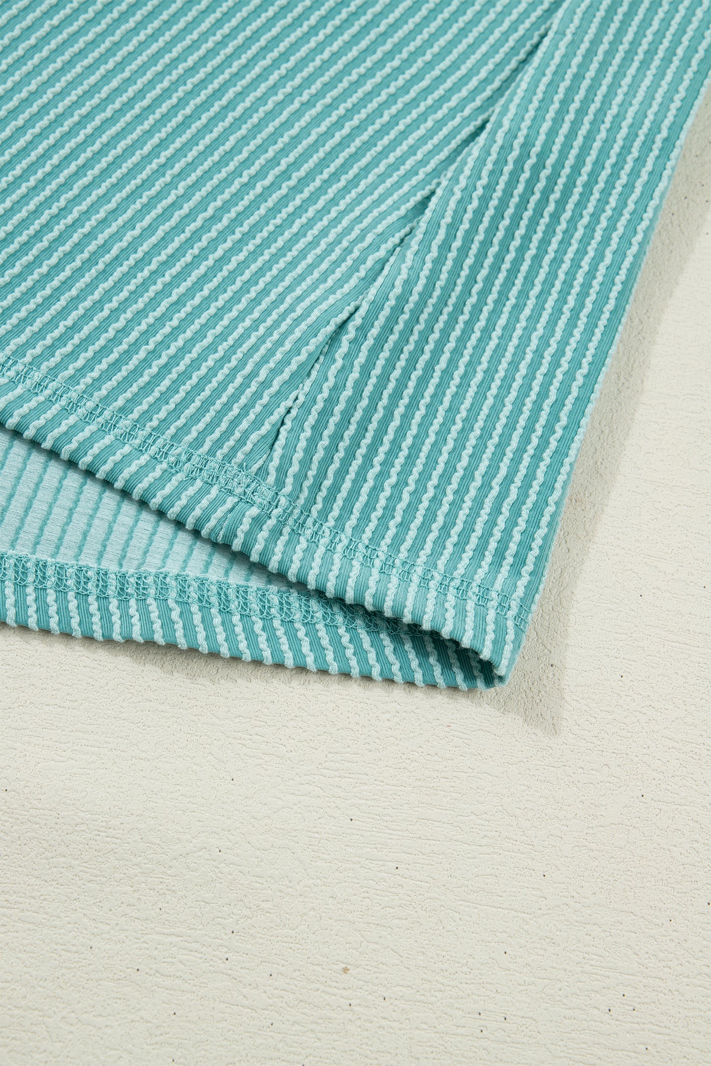 Green Bay Color Block Lace Leopard Patchwork Twisted Ribbed Tee