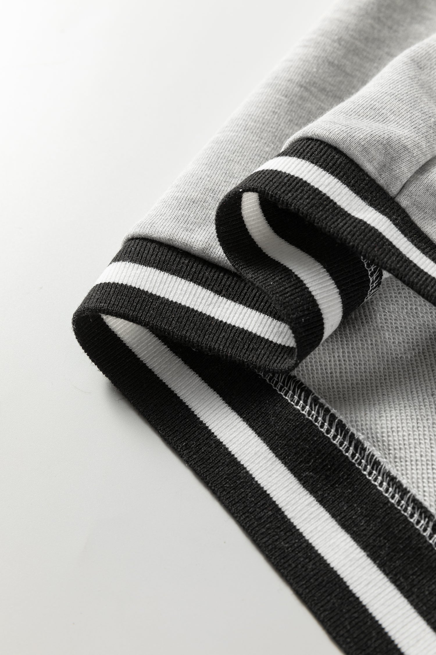 Light Grey Striped Trim V Neck Long Sleeve Preppy T Shirt Dress-TOPS / DRESSES-[Adult]-[Female]-2022 Online Blue Zone Planet