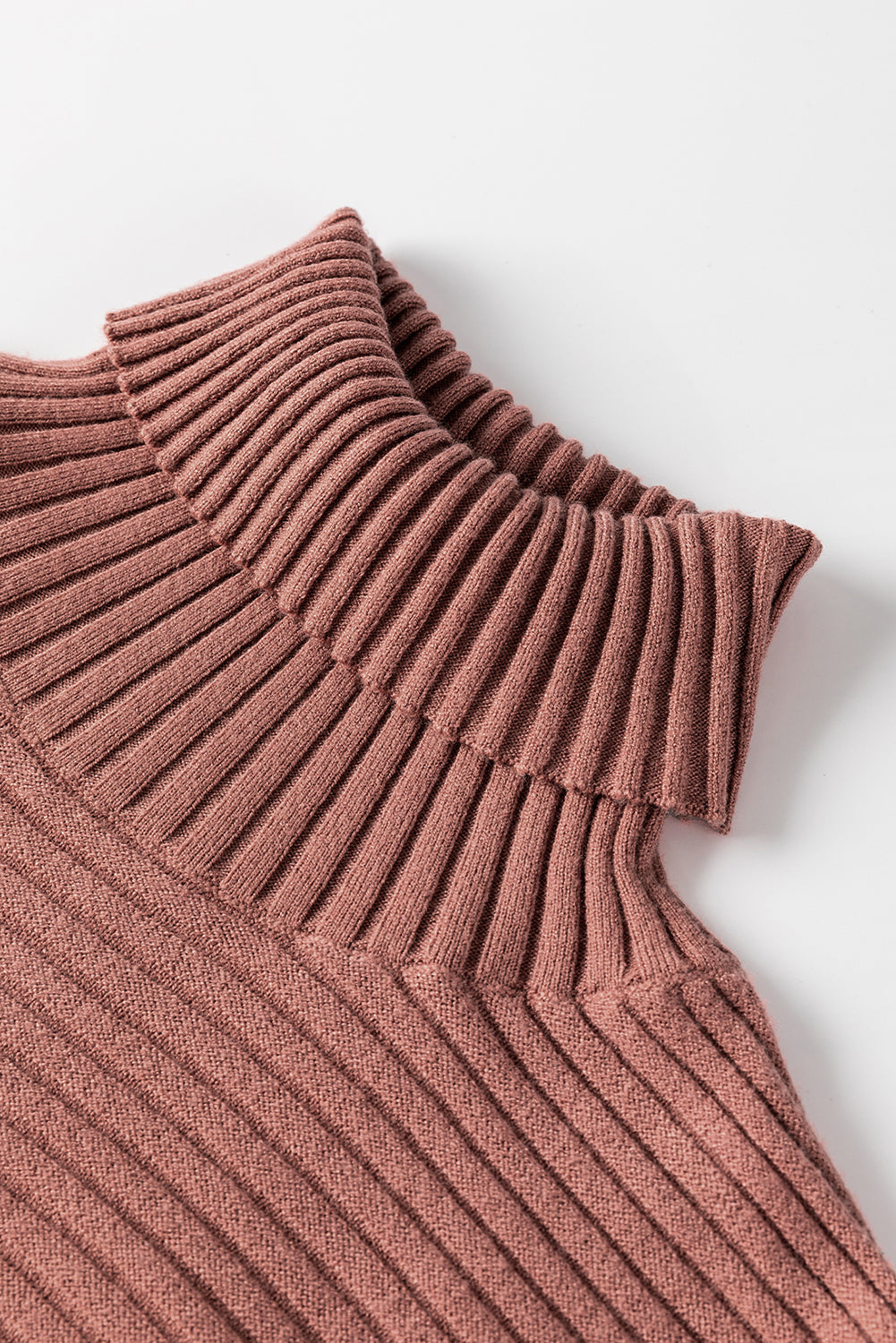 Mineral Red Turtleneck Ribbed Knit Tunic Sweater-TOPS / DRESSES-[Adult]-[Female]-2022 Online Blue Zone Planet