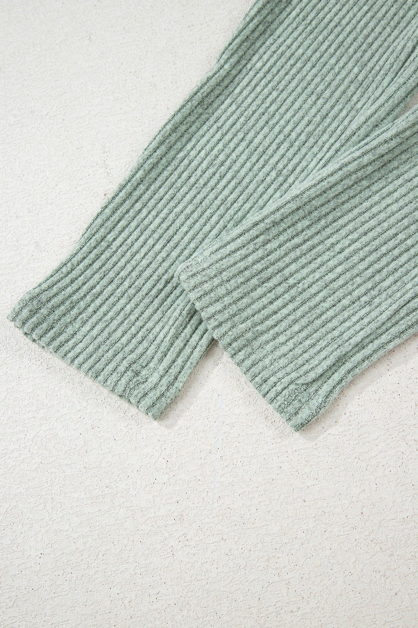 Grass Green Ribbed Notched Neck Knit Long Sleeve Leggings Two Pieces Lounge Set-Loungewear & Sleepwear/Loungewear-[Adult]-[Female]-2022 Online Blue Zone Planet