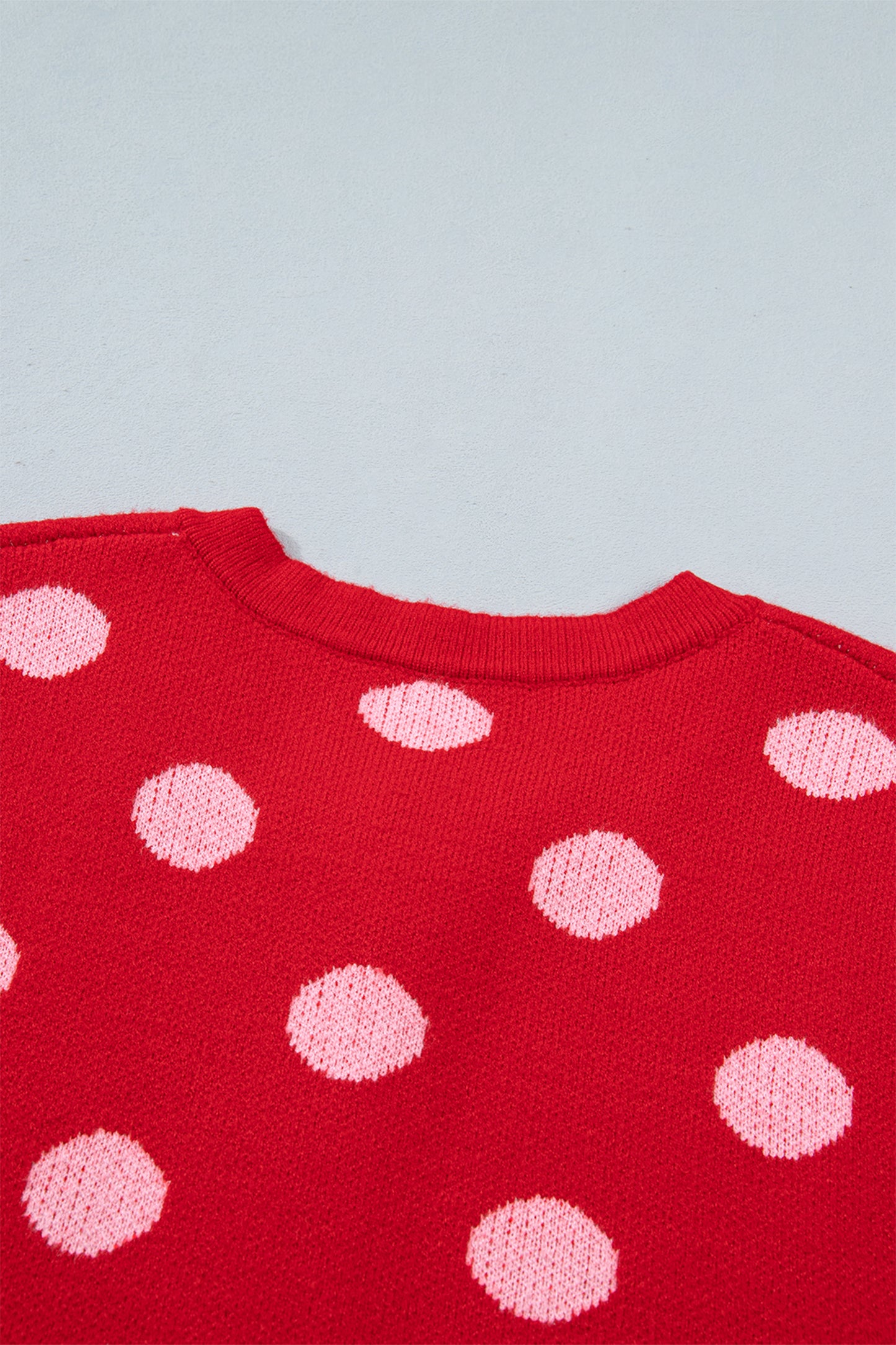 Red Polka Dot Sleeveless Knit Button Drop Shoulder Sweater Vest-TOPS / DRESSES-[Adult]-[Female]-2022 Online Blue Zone Planet