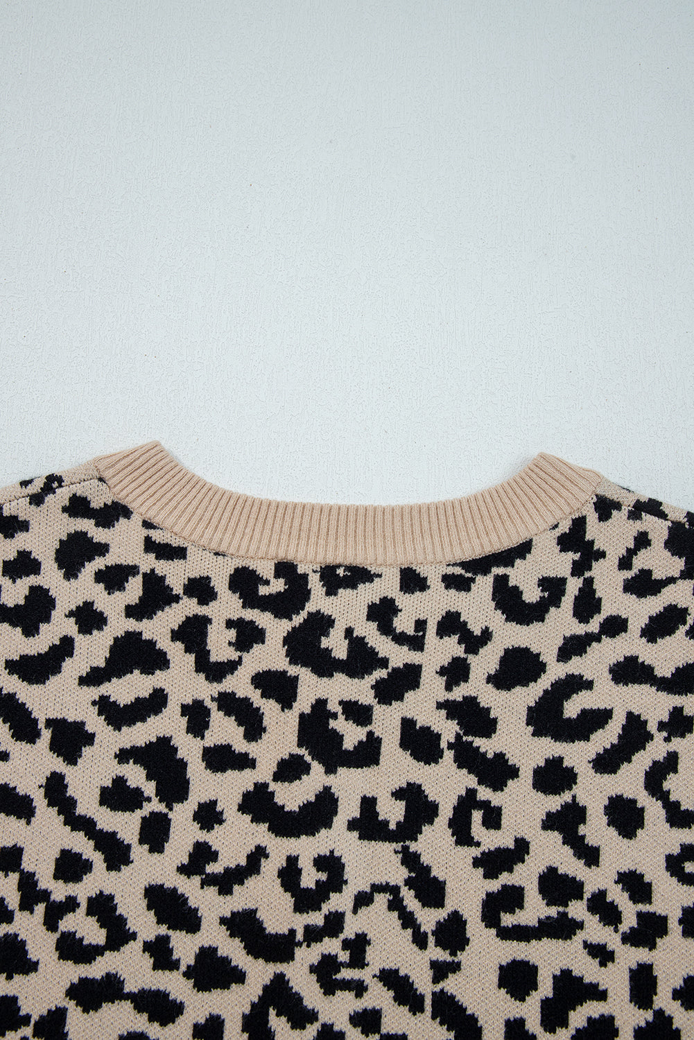 Black Leopard Drop Shoulder Chunky Knitted Cardigan Sweater-TOPS / DRESSES-[Adult]-[Female]-2022 Online Blue Zone Planet