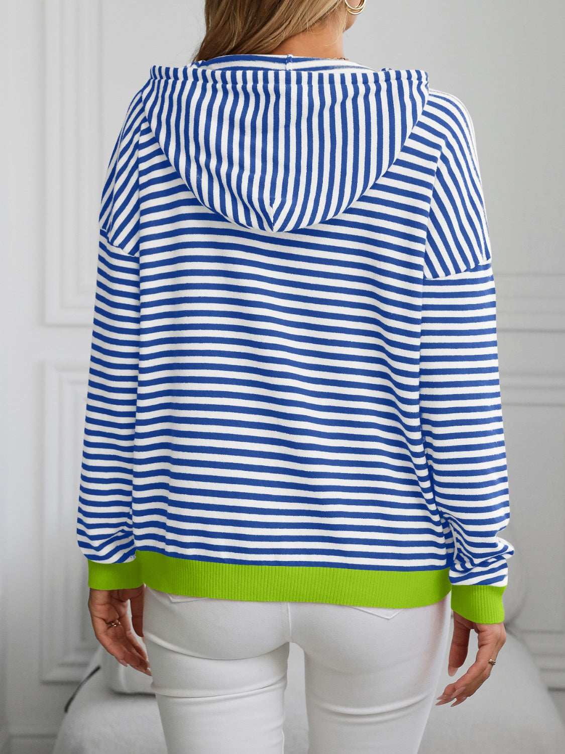 Blue Zone Planet | Mandy Striped Long Sleeve Hooded Knit Top-TOPS / DRESSES-[Adult]-[Female]-2022 Online Blue Zone Planet