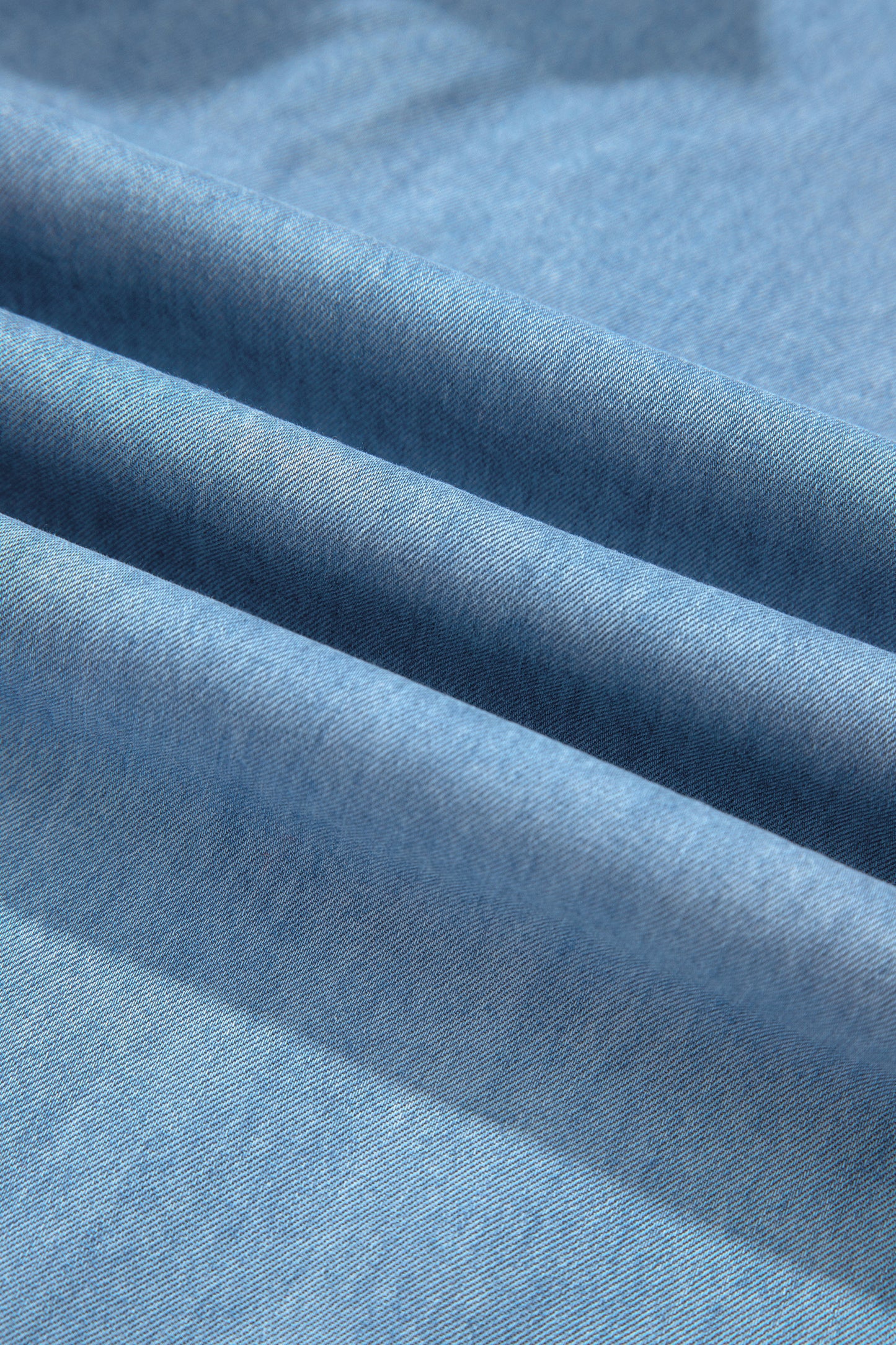 Beau Blue Ruffled Hem Wide Leg Chambray Pants-Bottoms/Jeans-[Adult]-[Female]-2022 Online Blue Zone Planet