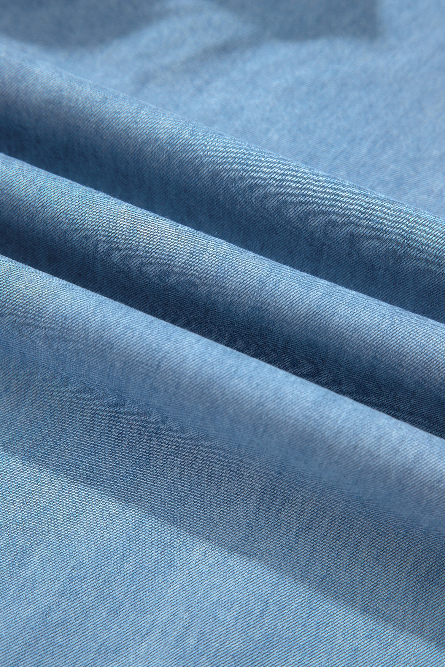Beau Blue Ruffled Hem Wide Leg Chambray Pants-Bottoms/Jeans-[Adult]-[Female]-2022 Online Blue Zone Planet