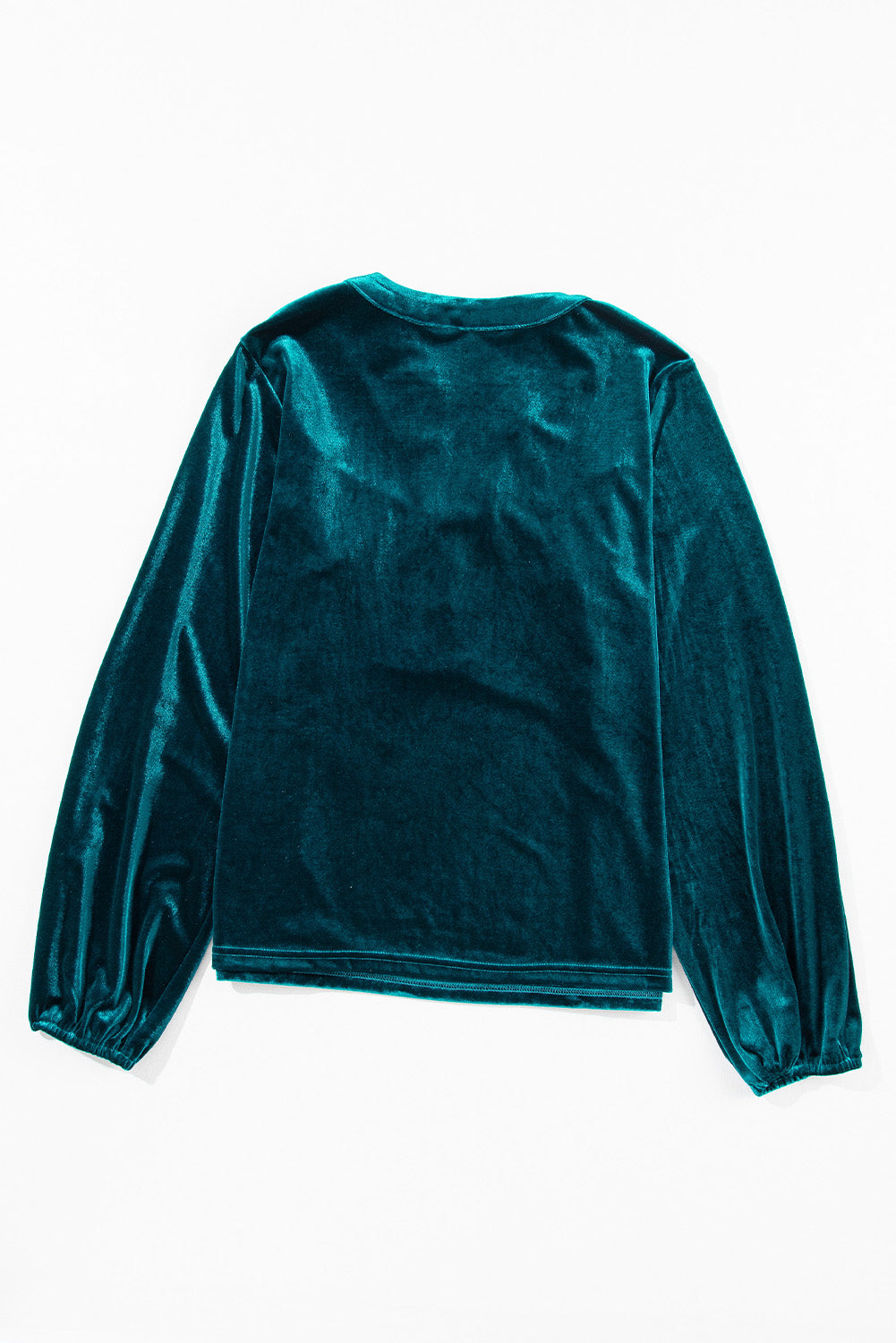 Blue Zone Planet | Notched Long Sleeve Velvet Top-TOPS / DRESSES-[Adult]-[Female]-2022 Online Blue Zone Planet