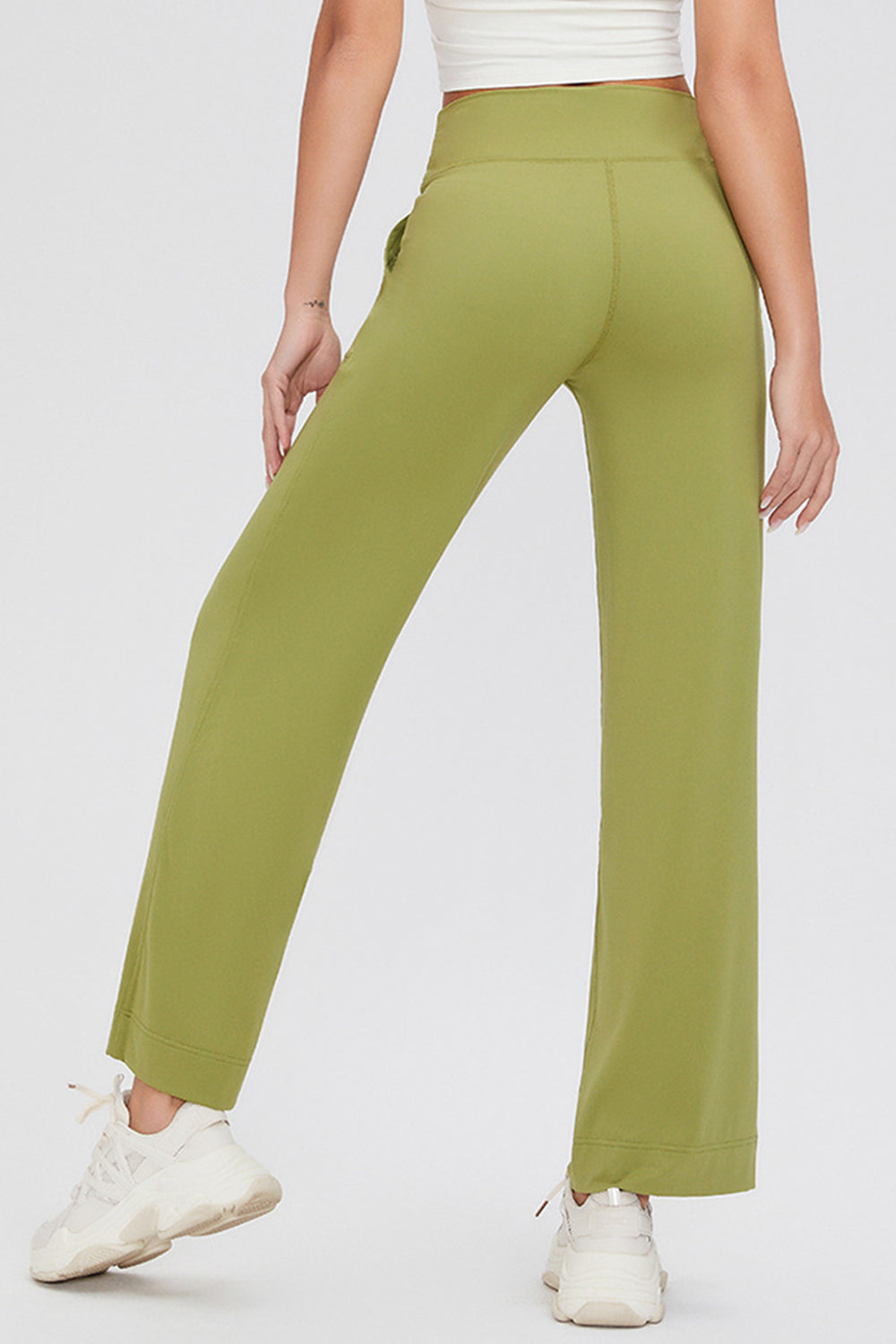 Basic Bae Full Size Drawstring High Waist Pants with Pockets-BOTTOMS SIZES SMALL MEDIUM LARGE-[Adult]-[Female]-Yellow-Green-S-2022 Online Blue Zone Planet