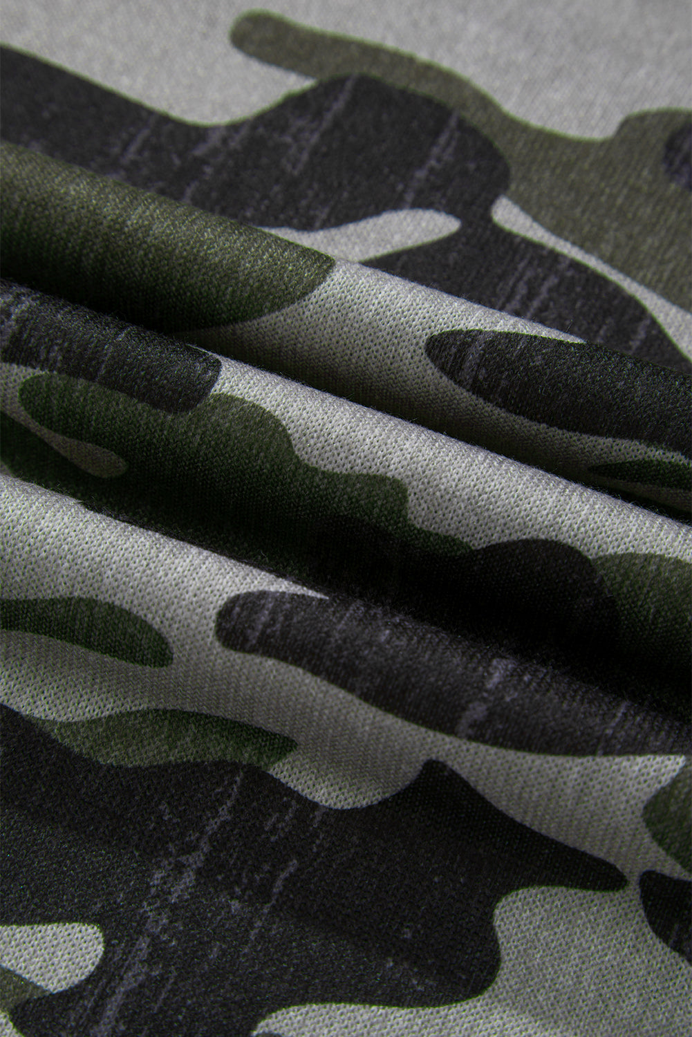 Green Retro Camouflage Print Exposed Seam Patchwork Drop Shoulder Sweatshirt-Tops/Sweatshirts & Hoodies-[Adult]-[Female]-2022 Online Blue Zone Planet