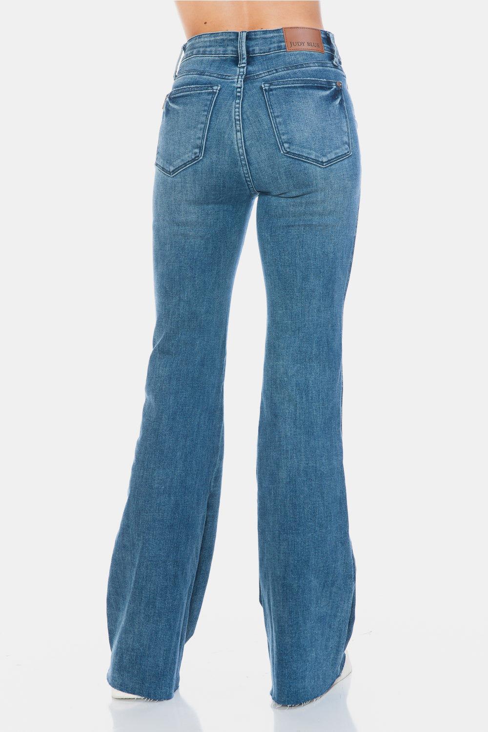 Judy Blue Full Size Tummy Control Cut Hem Flare Jeans-BOTTOMS-[Adult]-[Female]-2022 Online Blue Zone Planet