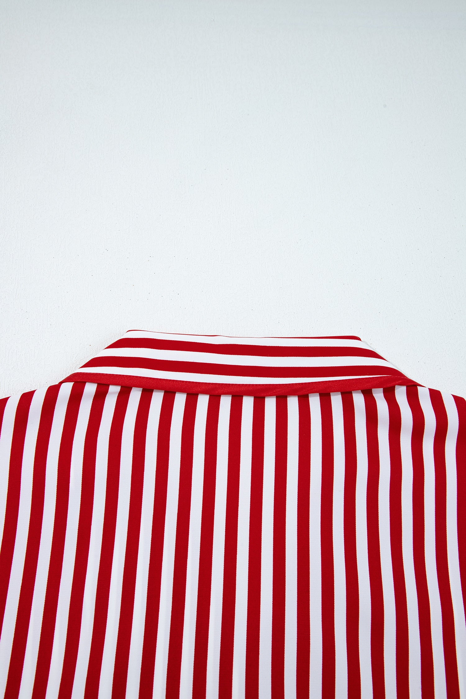 Red Stripe Contrast Velvet Trim Bow Knot Waist 2pcs Pajama Set-Loungewear & Sleepwear/Sleepwear-[Adult]-[Female]-2022 Online Blue Zone Planet