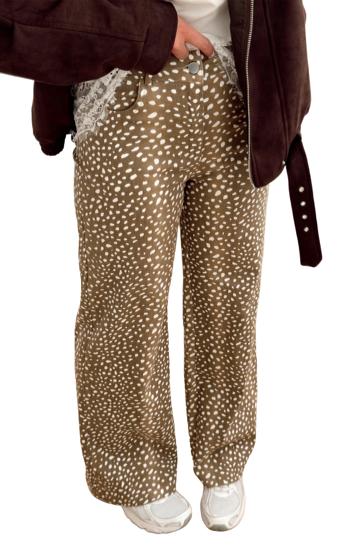 Brown Cheetah Print Pocketed Casual Shift Jeans-TOPS / DRESSES-[Adult]-[Female]-2022 Online Blue Zone Planet