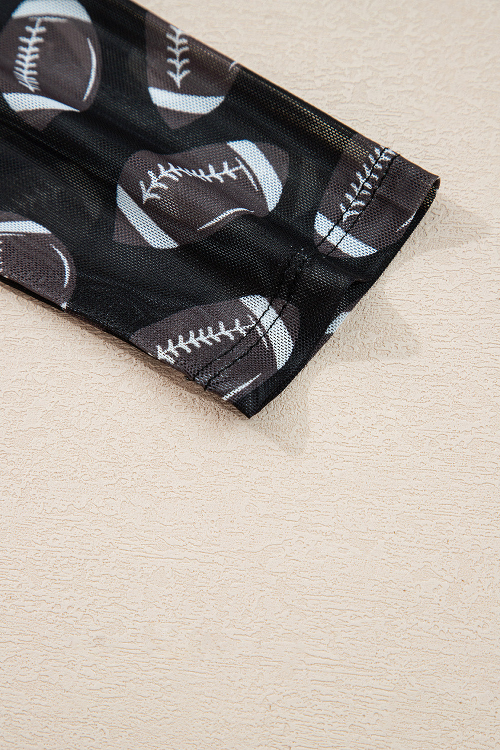 Black Game Day Rugby Mesh Sheer Long Sleeve Top-Tops/Long Sleeve Tops-[Adult]-[Female]-2022 Online Blue Zone Planet