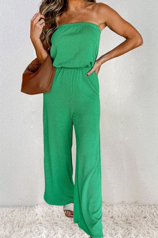 Tube Wide Leg Jumpsuit-TOPS / DRESSES-[Adult]-[Female]-Green-S-2022 Online Blue Zone Planet