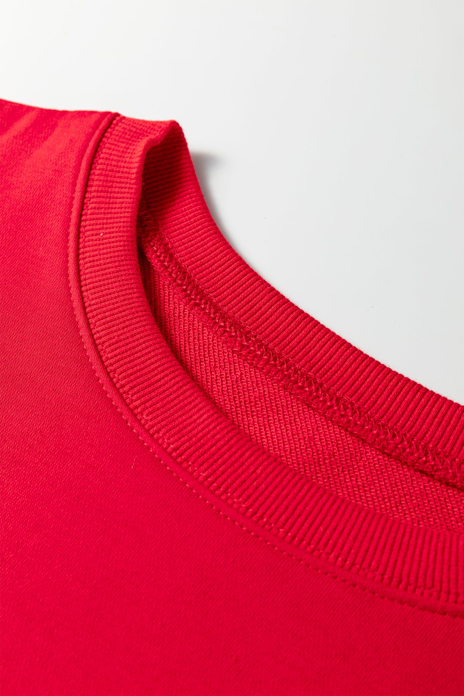 Fiery Red Floral Bow Patched Exposed Seam Patchwork Slit Baggy Sweatshirt-Tops/Sweatshirts & Hoodies-[Adult]-[Female]-2022 Online Blue Zone Planet