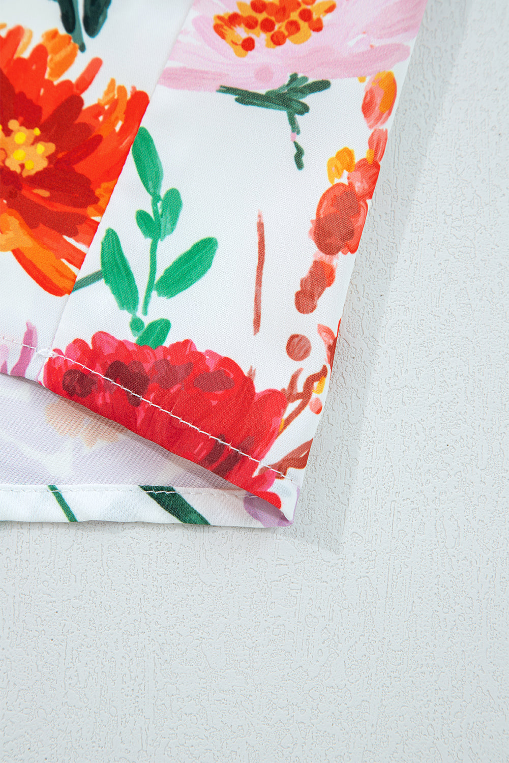 Beige Floral Print 3/4 Puff Sleeve Ricrac Trim Mini Dress-TOPS / DRESSES-[Adult]-[Female]-2022 Online Blue Zone Planet