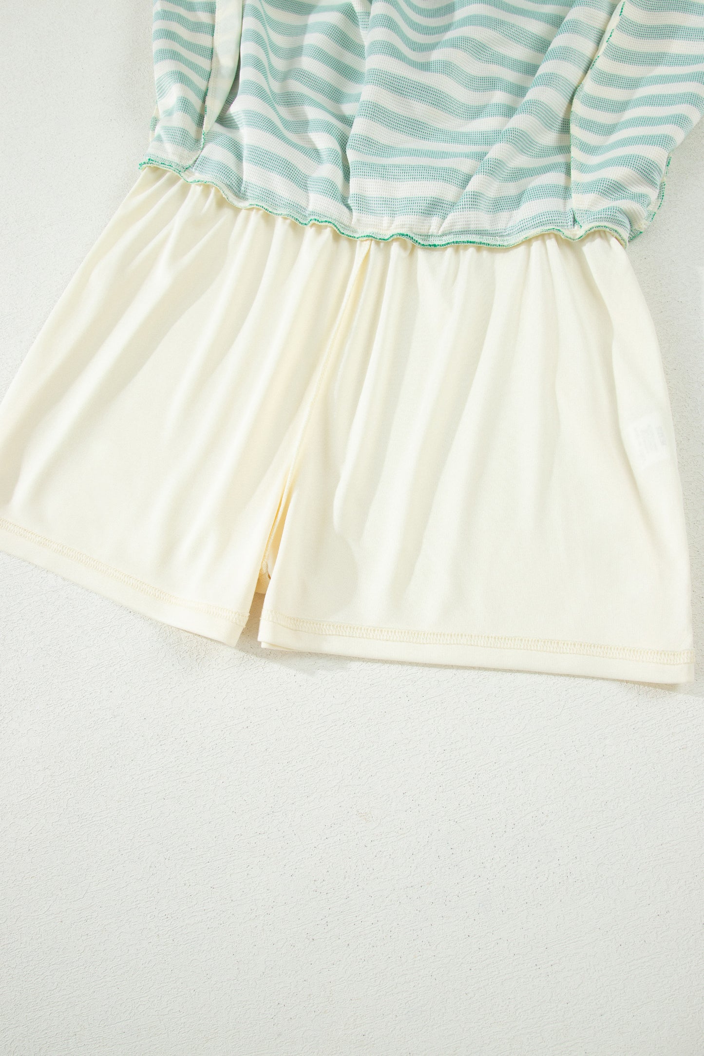 Bright Green Textured Stripe Print Contrast Trim Zip Collar Sleeveless 2pcs Skort Set-Two Piece Sets/Two Piece Dresses-[Adult]-[Female]-2022 Online Blue Zone Planet