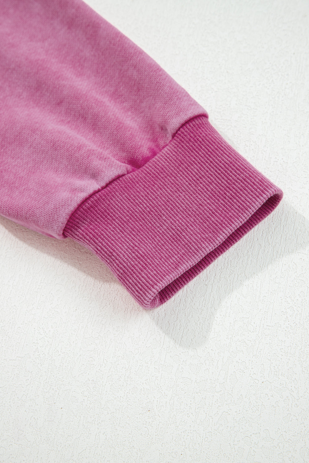 Rose Red Lace Patchwork Detail Notched Neck Mineral Wash Baggy Sweatshirt-Tops/Sweatshirts & Hoodies-[Adult]-[Female]-2022 Online Blue Zone Planet