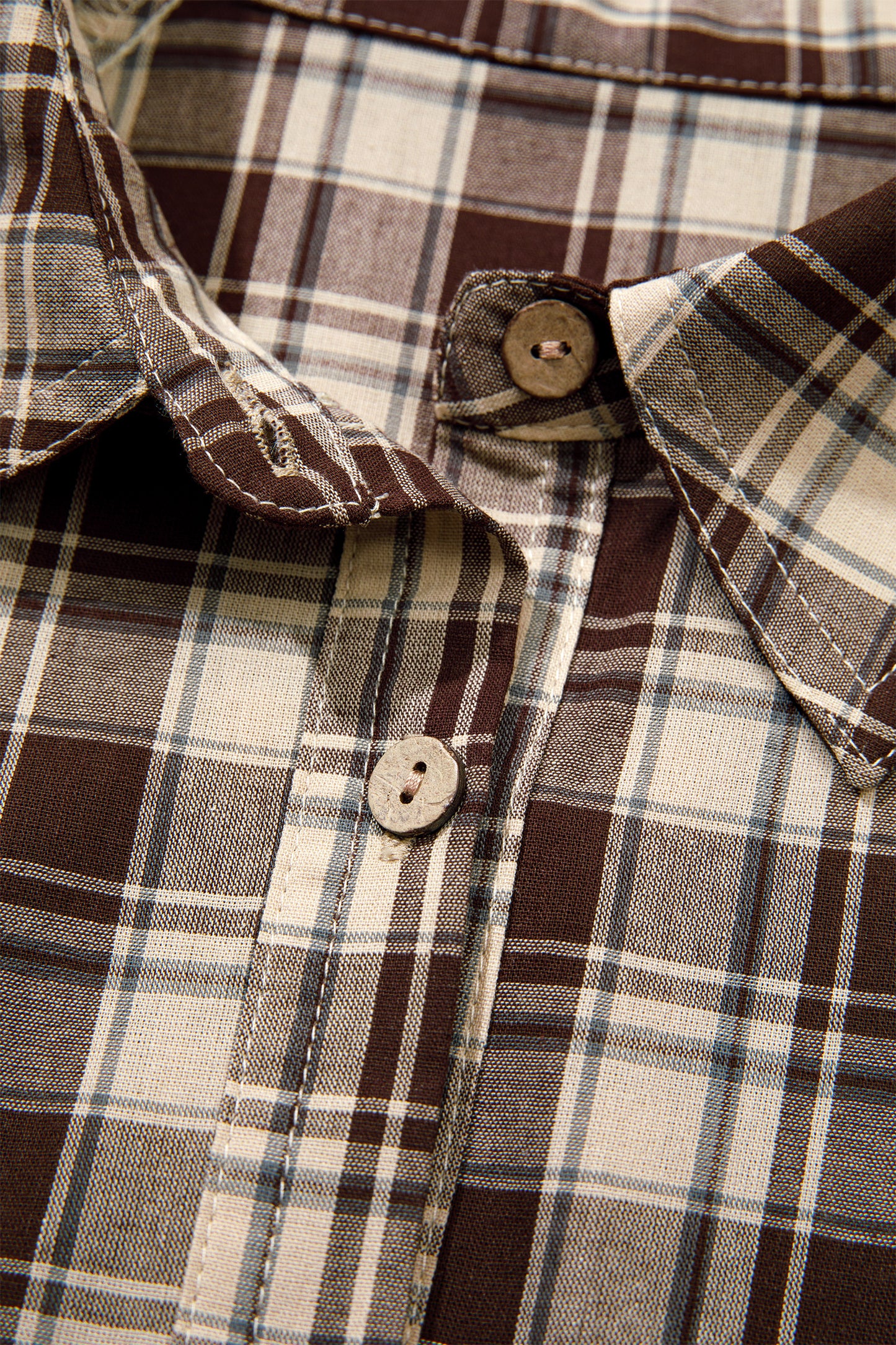 Brown Plaid Long Sleeve Short Shift Mini Dress-TOPS / DRESSES-[Adult]-[Female]-2022 Online Blue Zone Planet