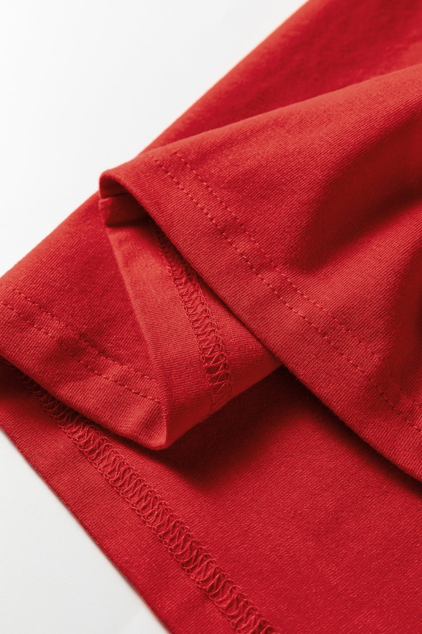 Fiery Red Varsity Striped Accent Contrast Crew Neck Long Sleeve T Shirt-Tops/Long Sleeve Tops-[Adult]-[Female]-2022 Online Blue Zone Planet