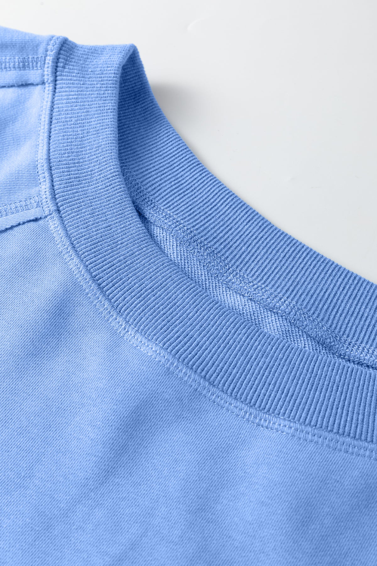 Beau Blue Solid Color Raw Seam Patchwork Baggy Sweatshirt-Tops/Sweatshirts & Hoodies-[Adult]-[Female]-2022 Online Blue Zone Planet