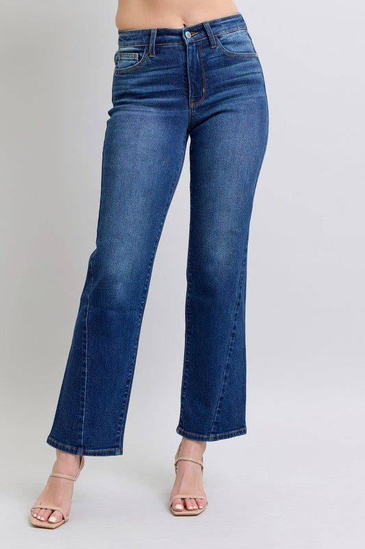 Judy Blue Full Size Side Seam Detail Straight Jeans with Pockets-BOTTOMS SIZES SMALL MEDIUM LARGE-[Adult]-[Female]-Medium-0(24)-2022 Online Blue Zone Planet