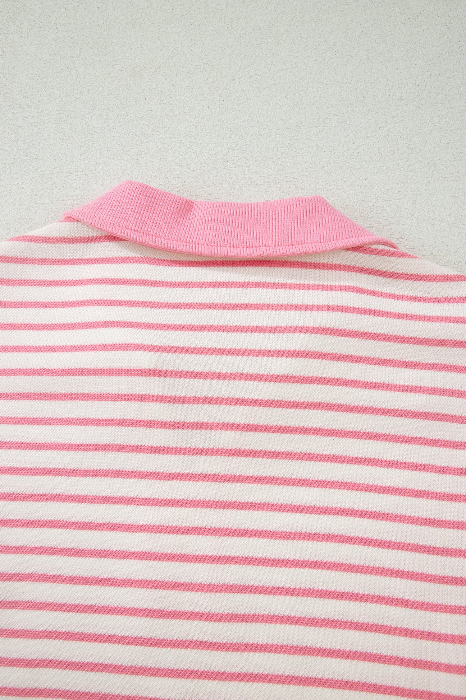 Pink Stripe Color Block Patchwork Polo Tee Drawstring Elastic Waist 2pcs Skort Set-Two Piece Sets/Two Piece Dresses-[Adult]-[Female]-2022 Online Blue Zone Planet