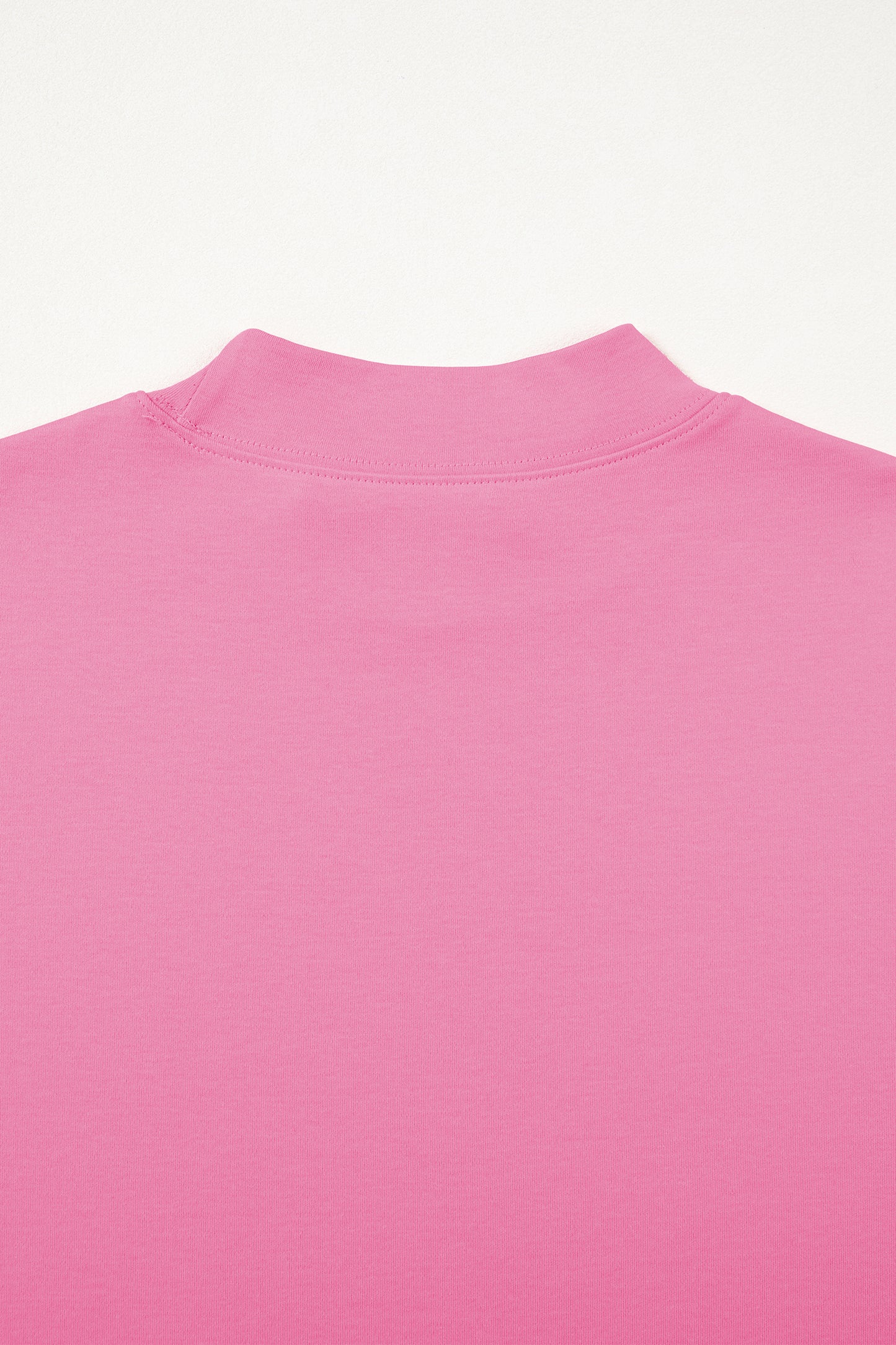 Pink Solid Color High Neck Oversize Tee-Tops/Tops & Tees-[Adult]-[Female]-2022 Online Blue Zone Planet
