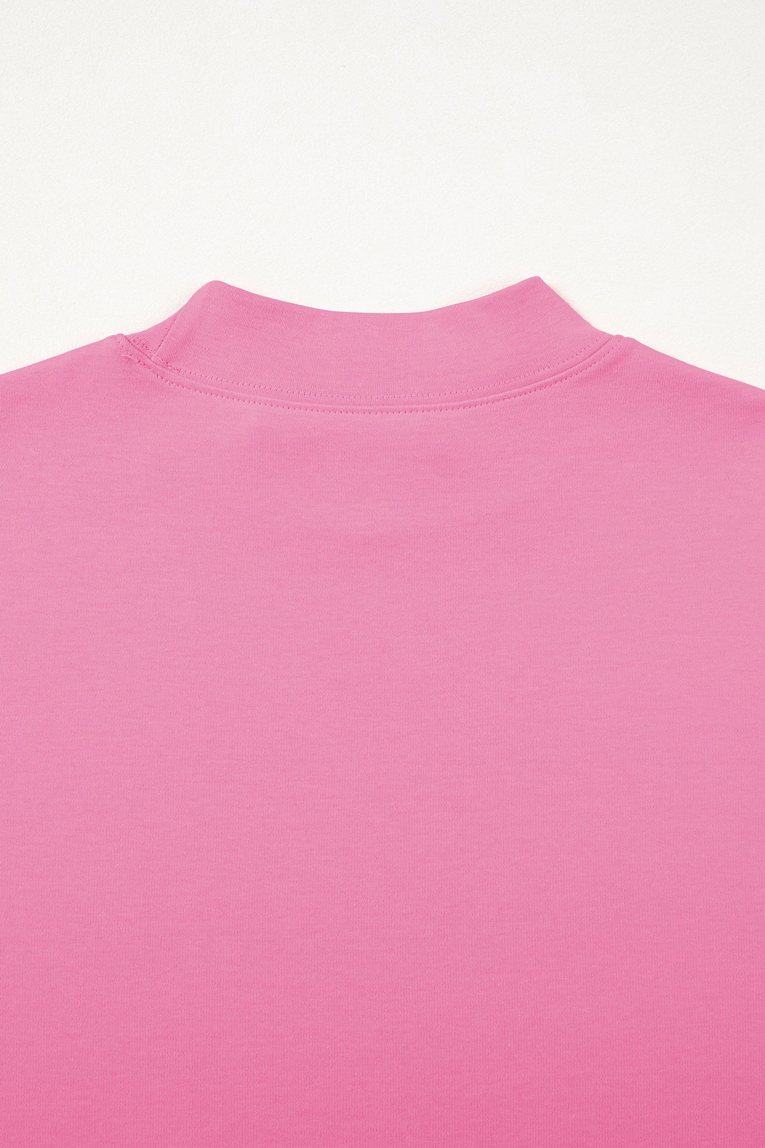 Pink Solid Color High Neck Oversize Tee-Tops/Tops & Tees-[Adult]-[Female]-2022 Online Blue Zone Planet