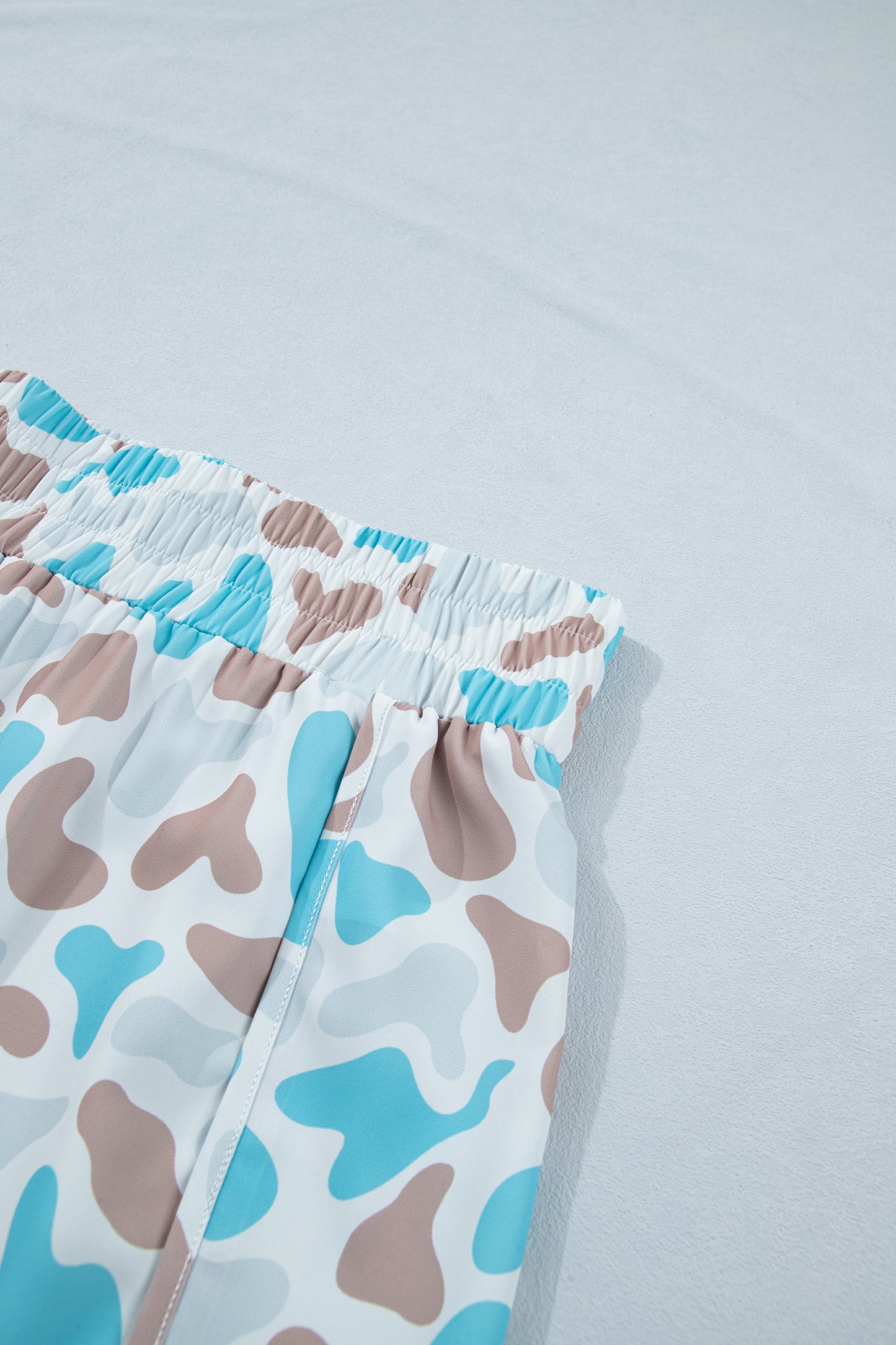 Multicolour Plus Size Camouflage Elastic Waist Athleisure Shorts-Plus Size/Plus Size Bottoms-[Adult]-[Female]-2022 Online Blue Zone Planet