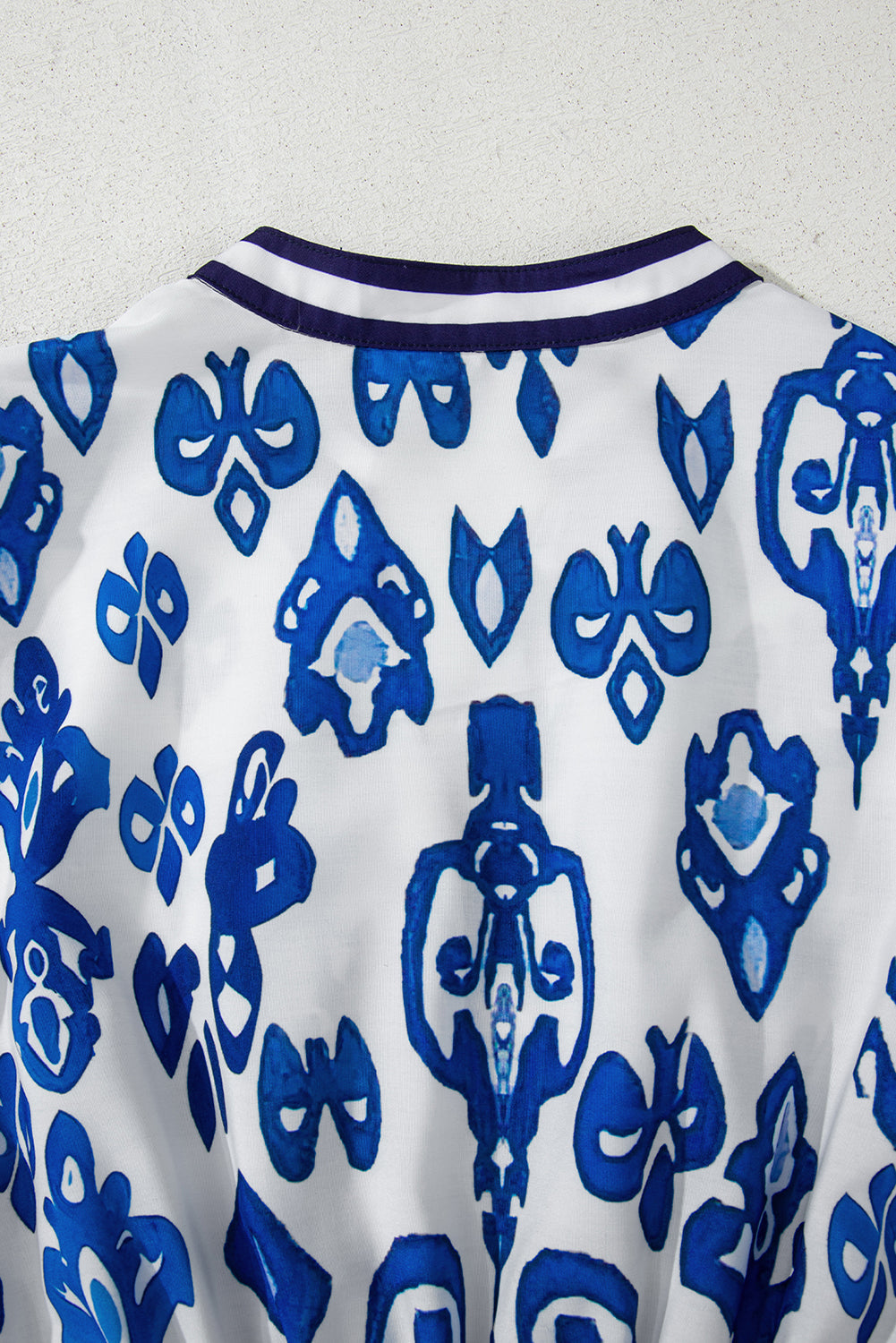 Blue Floral Puff Short Sleeve V Neck High Waist Maxi Dress-TOPS / DRESSES-[Adult]-[Female]-2022 Online Blue Zone Planet