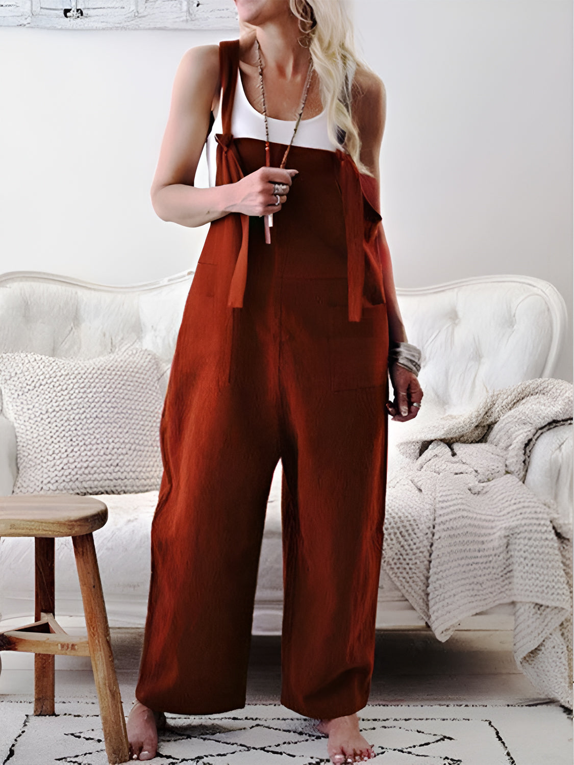 Pocketed Wide Strap Overalls-TOPS / DRESSES-[Adult]-[Female]-Burgundy-S-2022 Online Blue Zone Planet