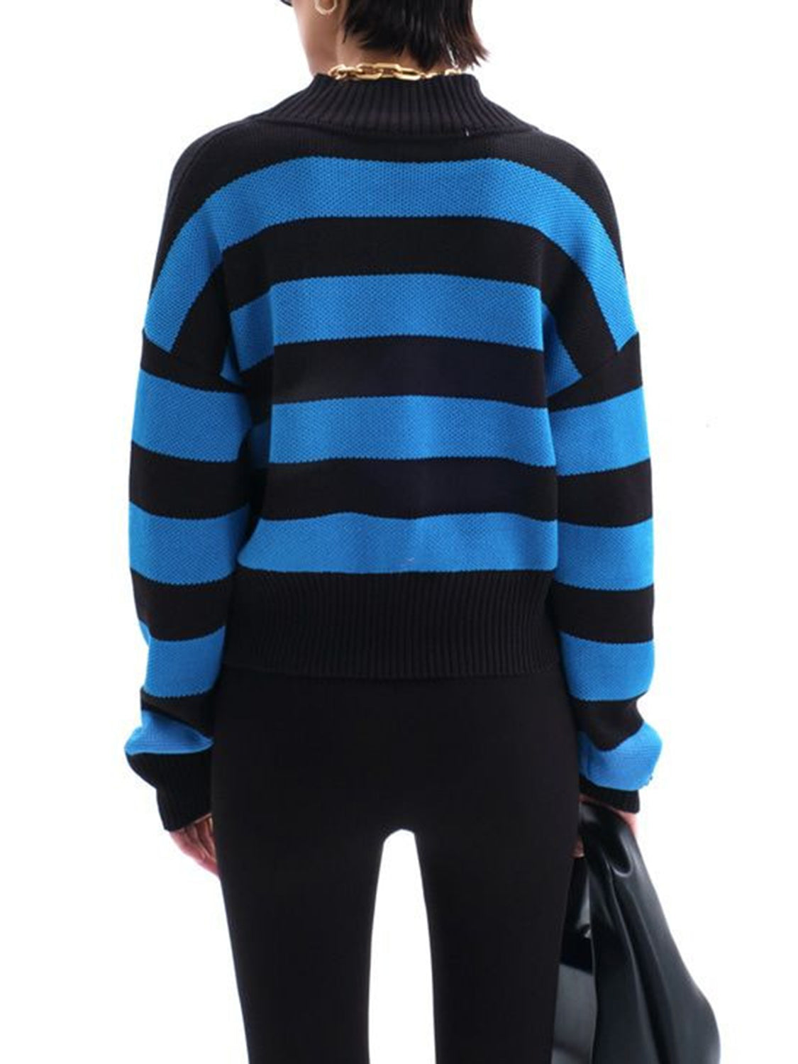 Striped Button Down Drop Shoulder Cardigan-TOPS / DRESSES-[Adult]-[Female]-2022 Online Blue Zone Planet