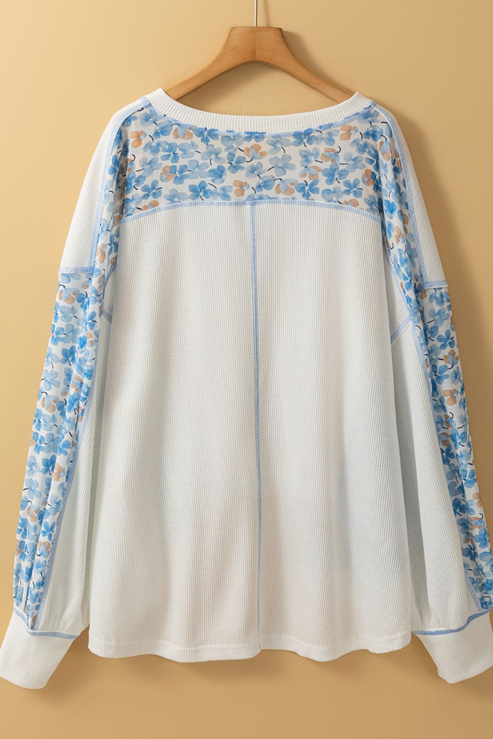 High-Low V-Neck Long Sleeve Blouse-TOPS / DRESSES-[Adult]-[Female]-2022 Online Blue Zone Planet