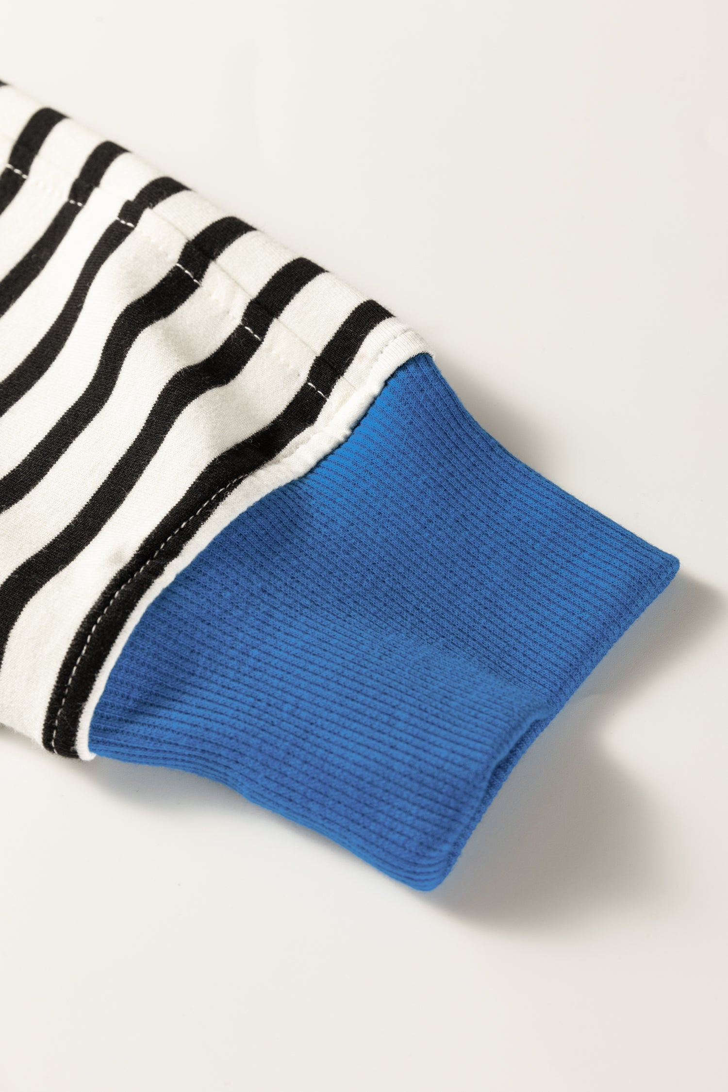 Black Stripe Color Block Patchwork Button Polo Collar Side Slit Sweatshirt-Tops/Sweatshirts & Hoodies-[Adult]-[Female]-2022 Online Blue Zone Planet