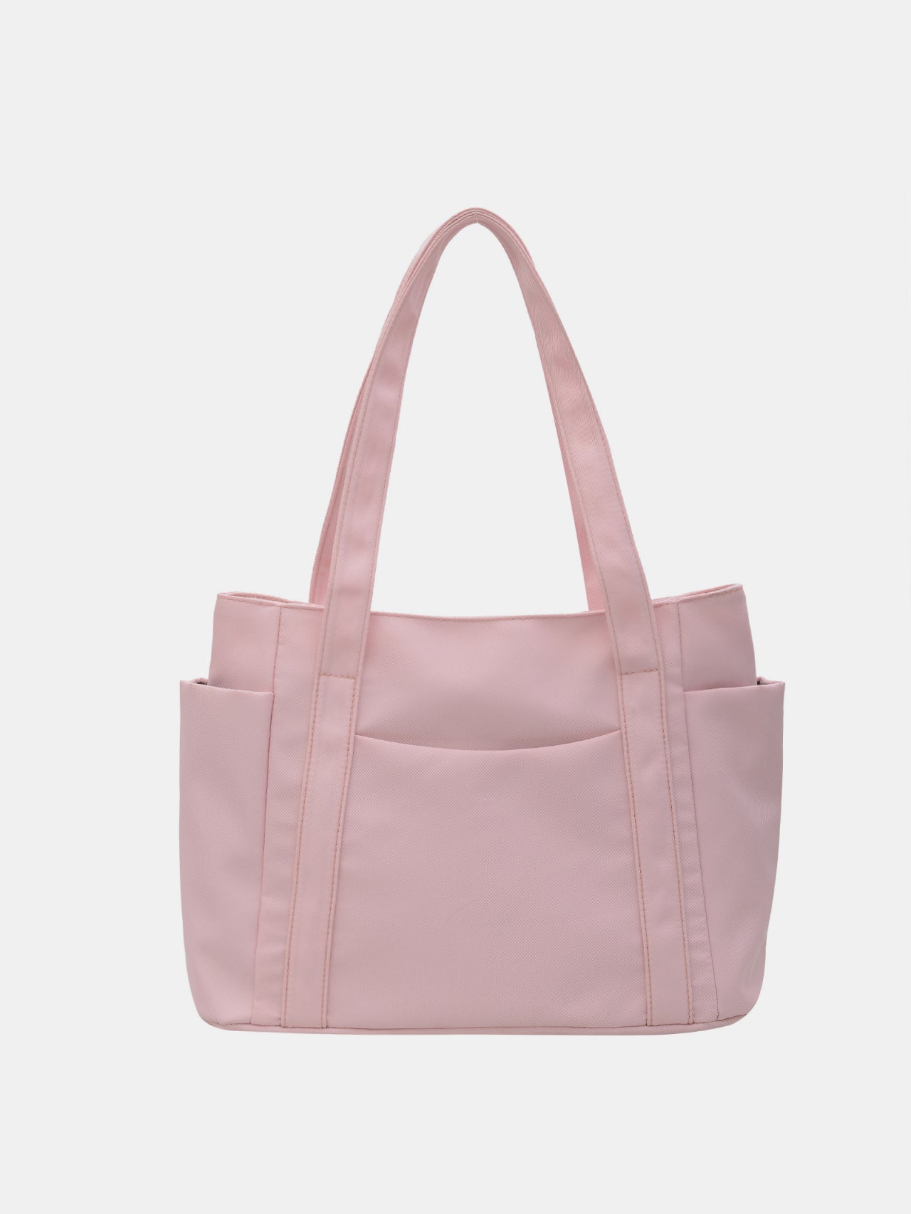 Blue Zone Planet | Oxford Cloth Tote Bag with Zipper-HANDBAGS-[Adult]-[Female]-Pink-One Size-2022 Online Blue Zone Planet