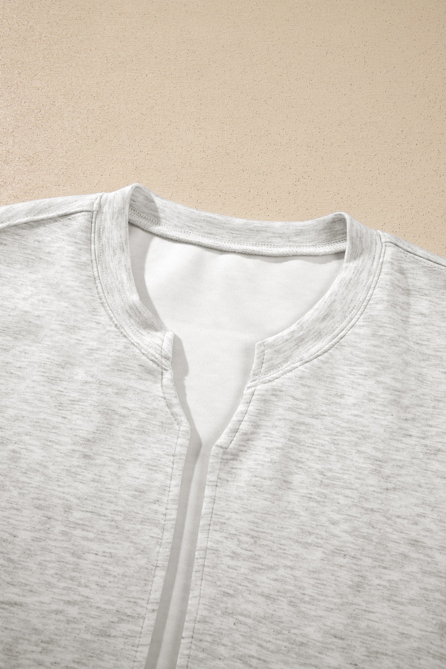 Light Grey Solid Color Zip Front Jacket Style Sweatshirt-Tops/Sweatshirts & Hoodies-[Adult]-[Female]-2022 Online Blue Zone Planet