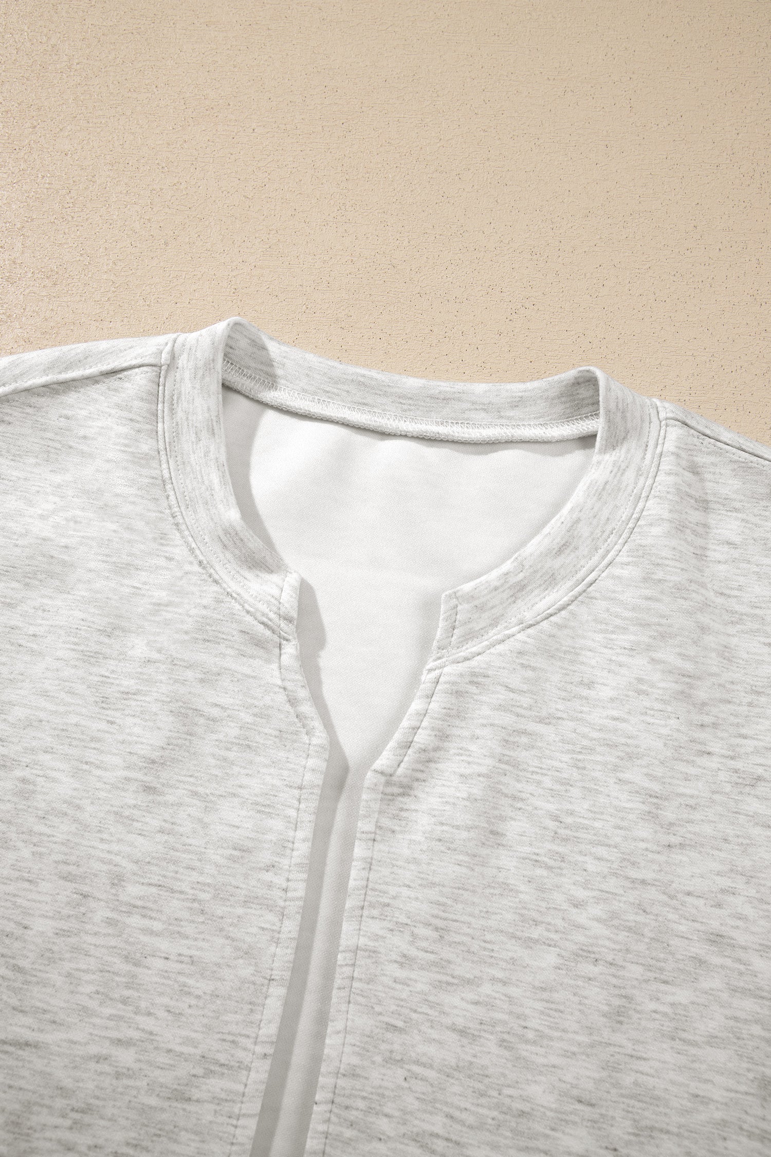 Light Grey Solid Color Zip Front Jacket Style Sweatshirt-Tops/Sweatshirts & Hoodies-[Adult]-[Female]-2022 Online Blue Zone Planet
