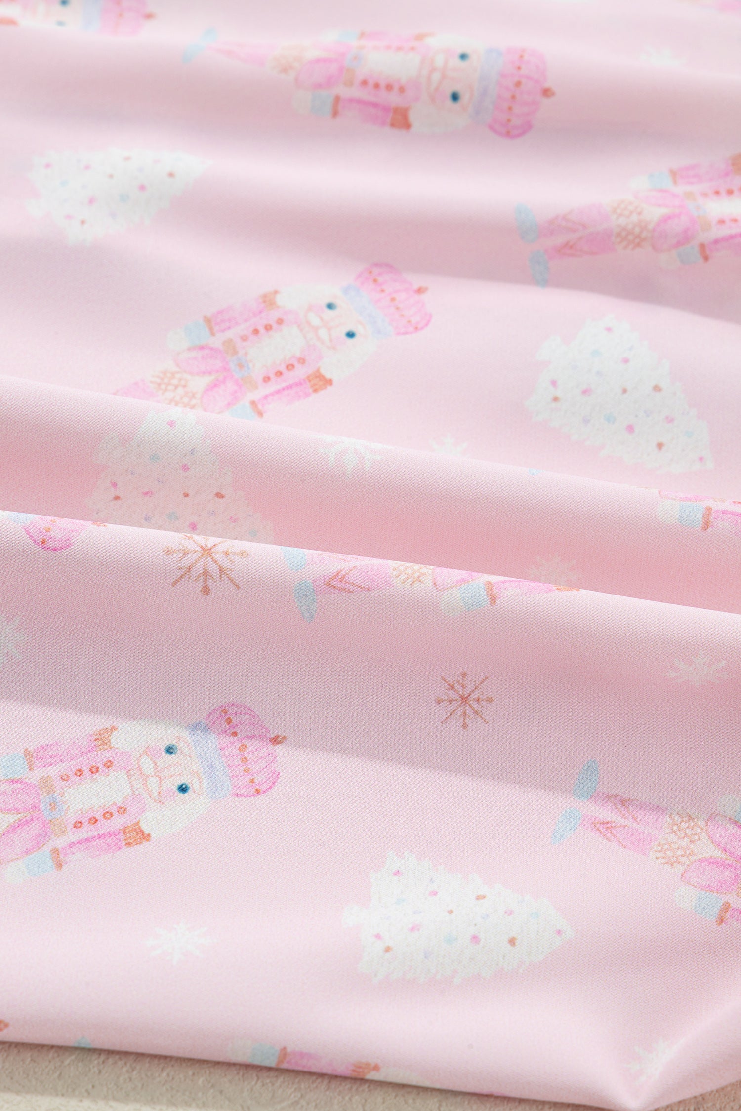 Pink Bow Tie Front Christmas Nutcracker Long Sleeve Shirt Shorts Pajama Set-Loungewear & Sleepwear/Sleepwear-[Adult]-[Female]-2022 Online Blue Zone Planet