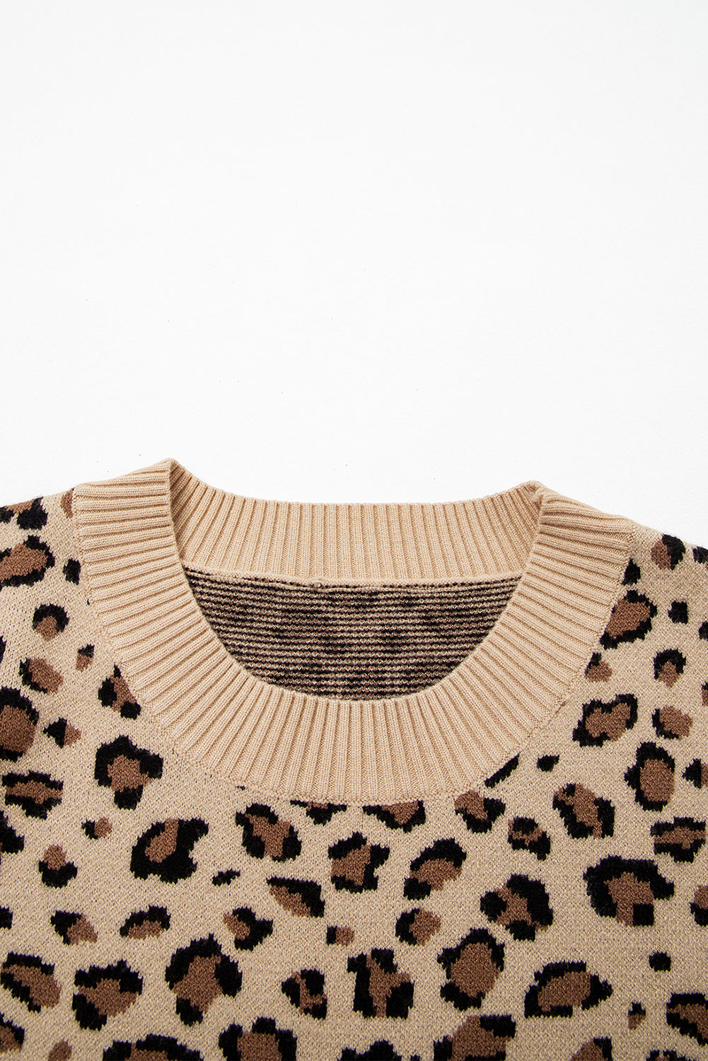 Khaki Leopard Print Dolman Sleeve Sweater-TOPS / DRESSES-[Adult]-[Female]-2022 Online Blue Zone Planet