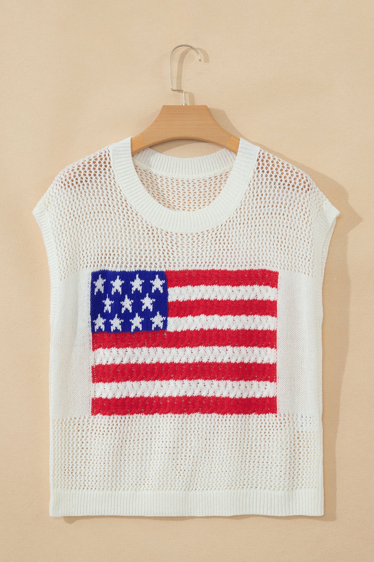 Sky Blue Flag Graphic Short Sleeve Sweater Top-TOPS / DRESSES-[Adult]-[Female]-2022 Online Blue Zone Planet