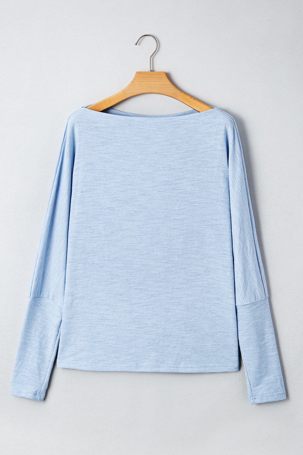 Beau Blue Solid Color Batwing Long Sleeve Top-Tops/Long Sleeve Tops-[Adult]-[Female]-2022 Online Blue Zone Planet