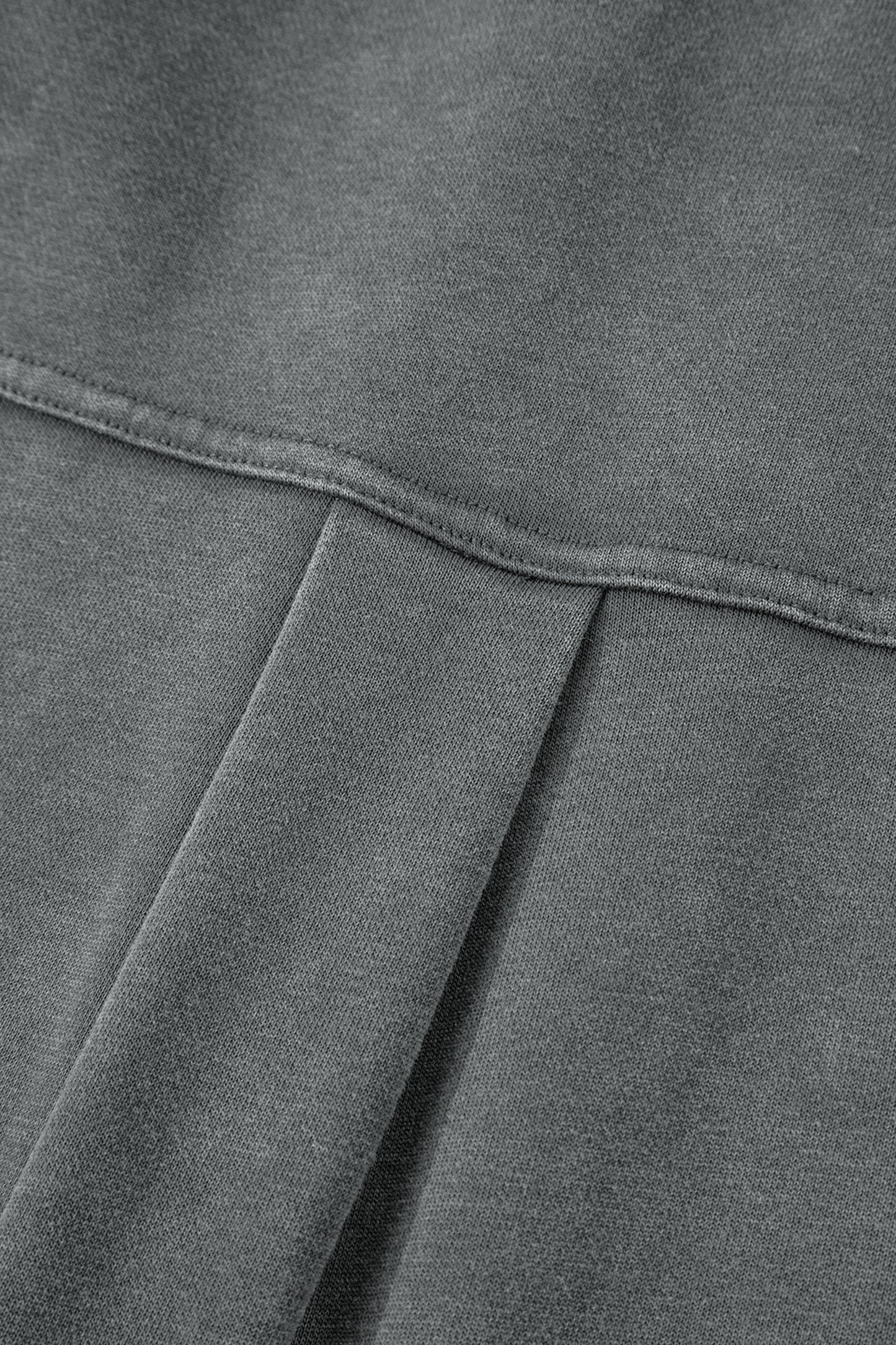 Medium Grey Mineral Wash Chest Pockets Drop Shoulder Shacket with Side Slit-Outerwear/Jackets-[Adult]-[Female]-2022 Online Blue Zone Planet