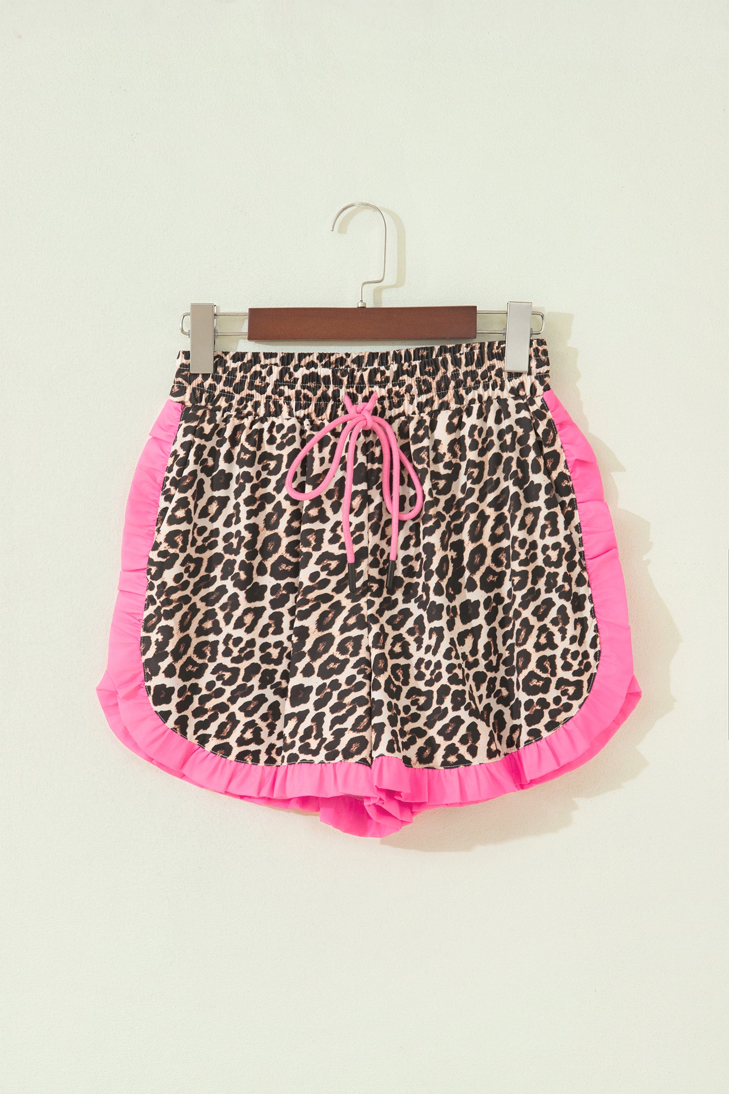White Polka Dot Contrast Ruffle Trim Shorts-Bottoms/Casual Shorts-[Adult]-[Female]-2022 Online Blue Zone Planet