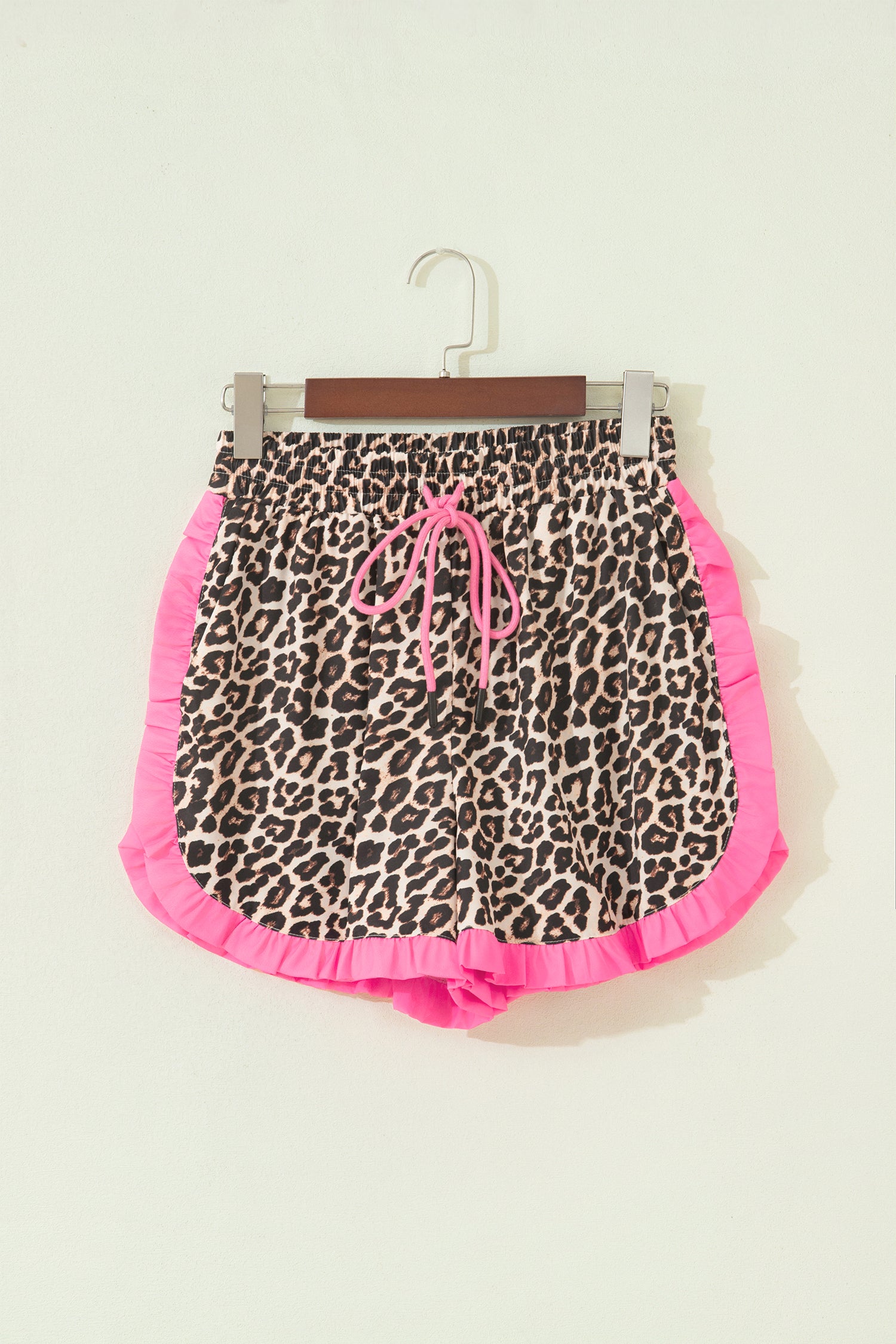 White Polka Dot Contrast Ruffle Trim Shorts-Bottoms/Casual Shorts-[Adult]-[Female]-2022 Online Blue Zone Planet