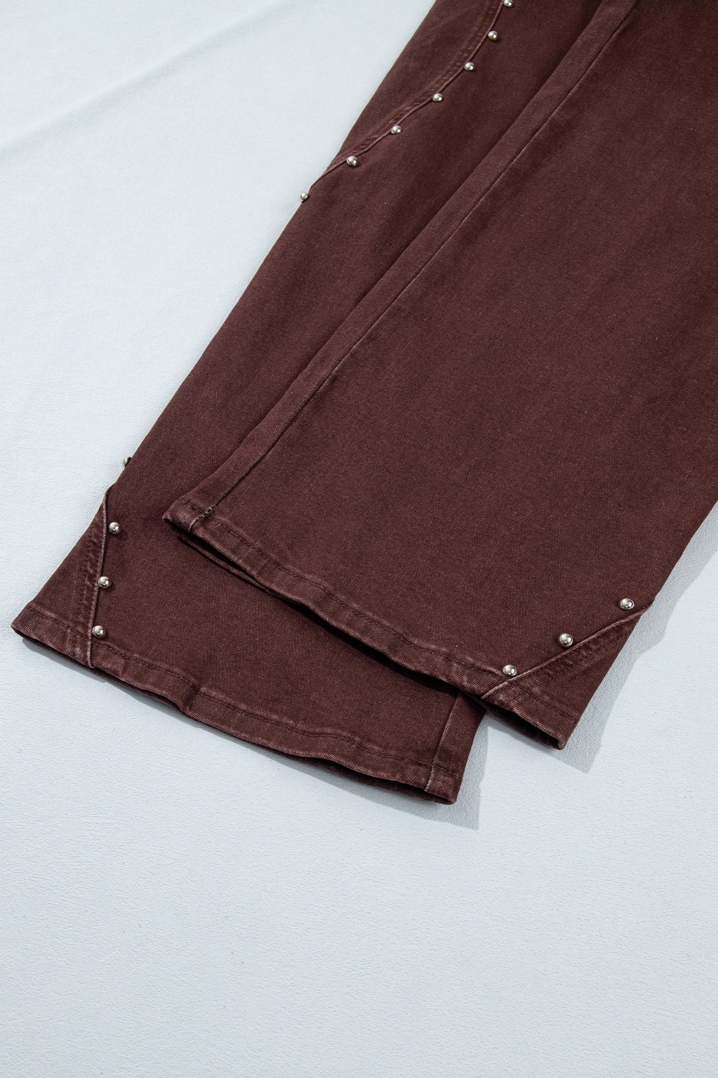 Dusk Blue Side Seam Rivet Detail Ankle Length Casual Jeans-Bottoms/Jeans-[Adult]-[Female]-2022 Online Blue Zone Planet