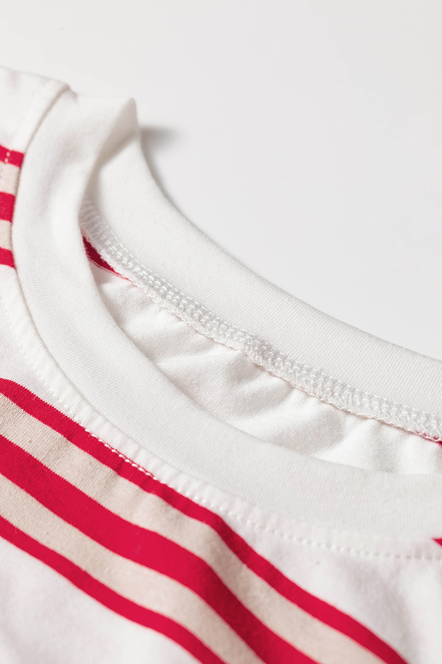 Red Stripe Dropped Shoulder Long Sleeve Casual Pullover Top-Tops/Long Sleeve Tops-[Adult]-[Female]-2022 Online Blue Zone Planet