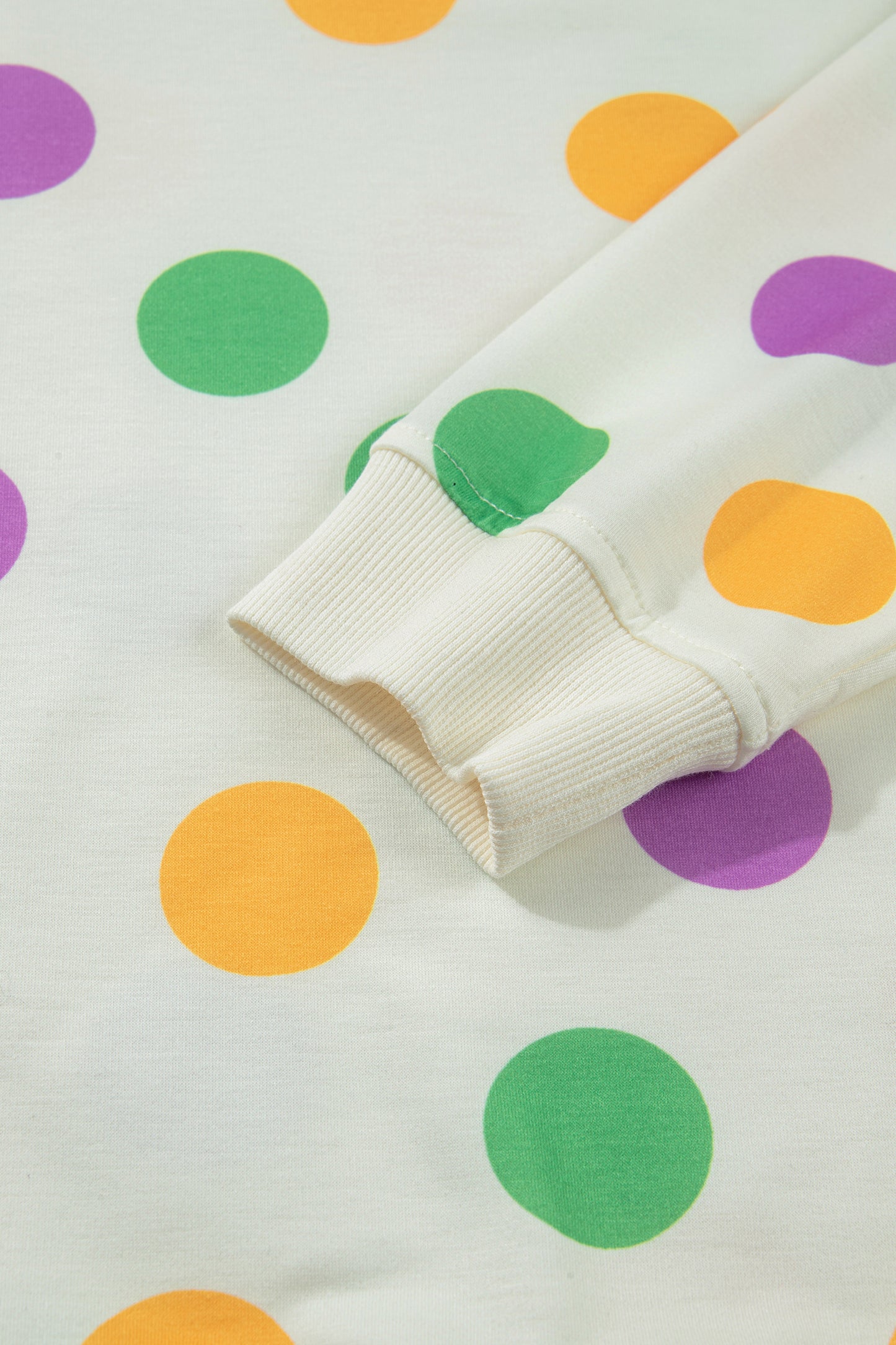 Multicolour Polka Dot Print Drop Shoulder Pullover Drawstring Shorts Set-Two Piece Sets/Short Sets-[Adult]-[Female]-2022 Online Blue Zone Planet