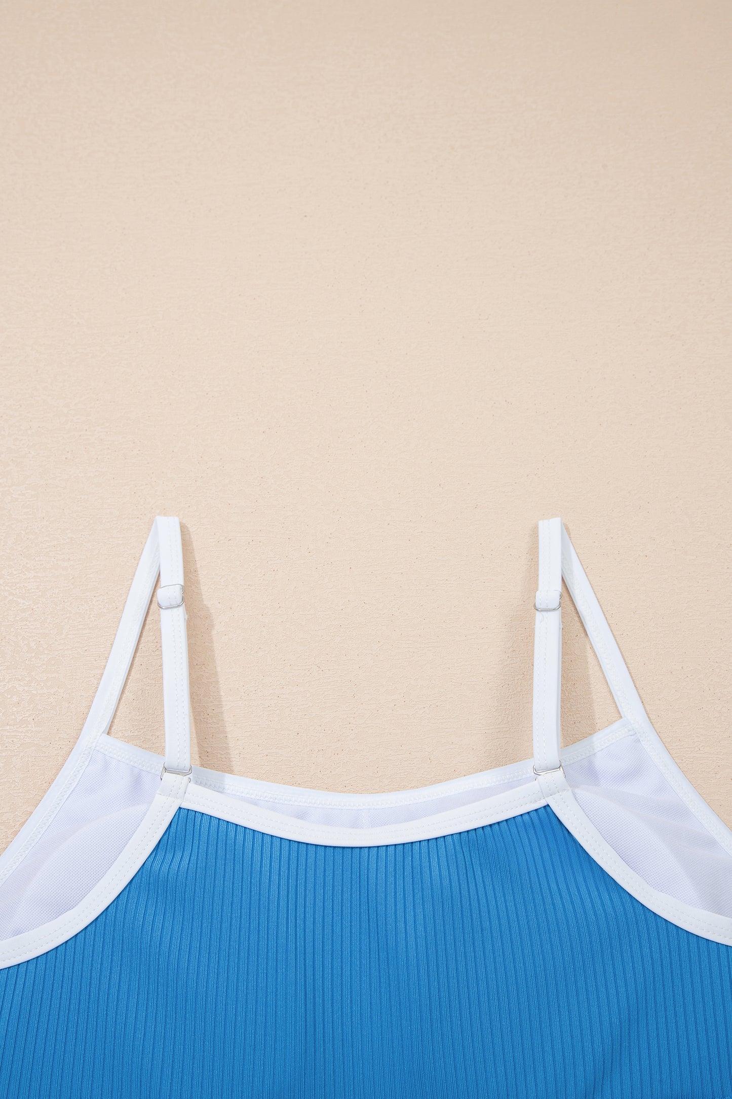 Dusk Blue Color Block Edge Ribbed Pocketed Lined Swim Dress-TOPS / DRESSES-[Adult]-[Female]-2022 Online Blue Zone Planet
