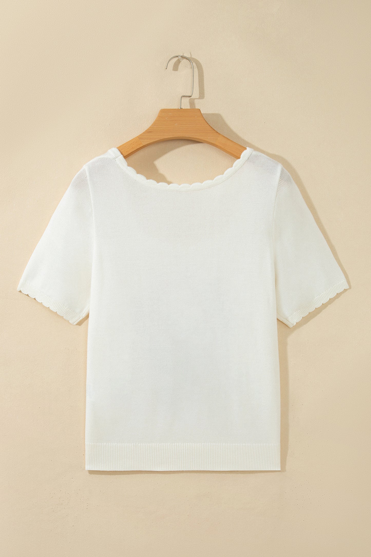 White Western Floral Print Short Sleeve Square Collar Knit Sweater-TOPS / DRESSES-[Adult]-[Female]-2022 Online Blue Zone Planet