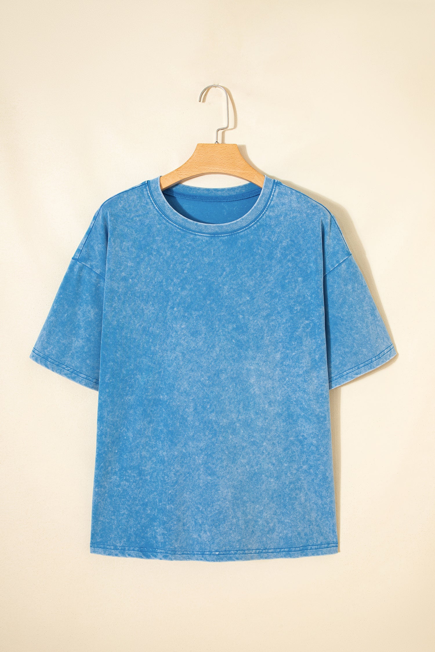 Blue Mineral Washed Oversized Tee-Tops/Tops & Tees-[Adult]-[Female]-2022 Online Blue Zone Planet